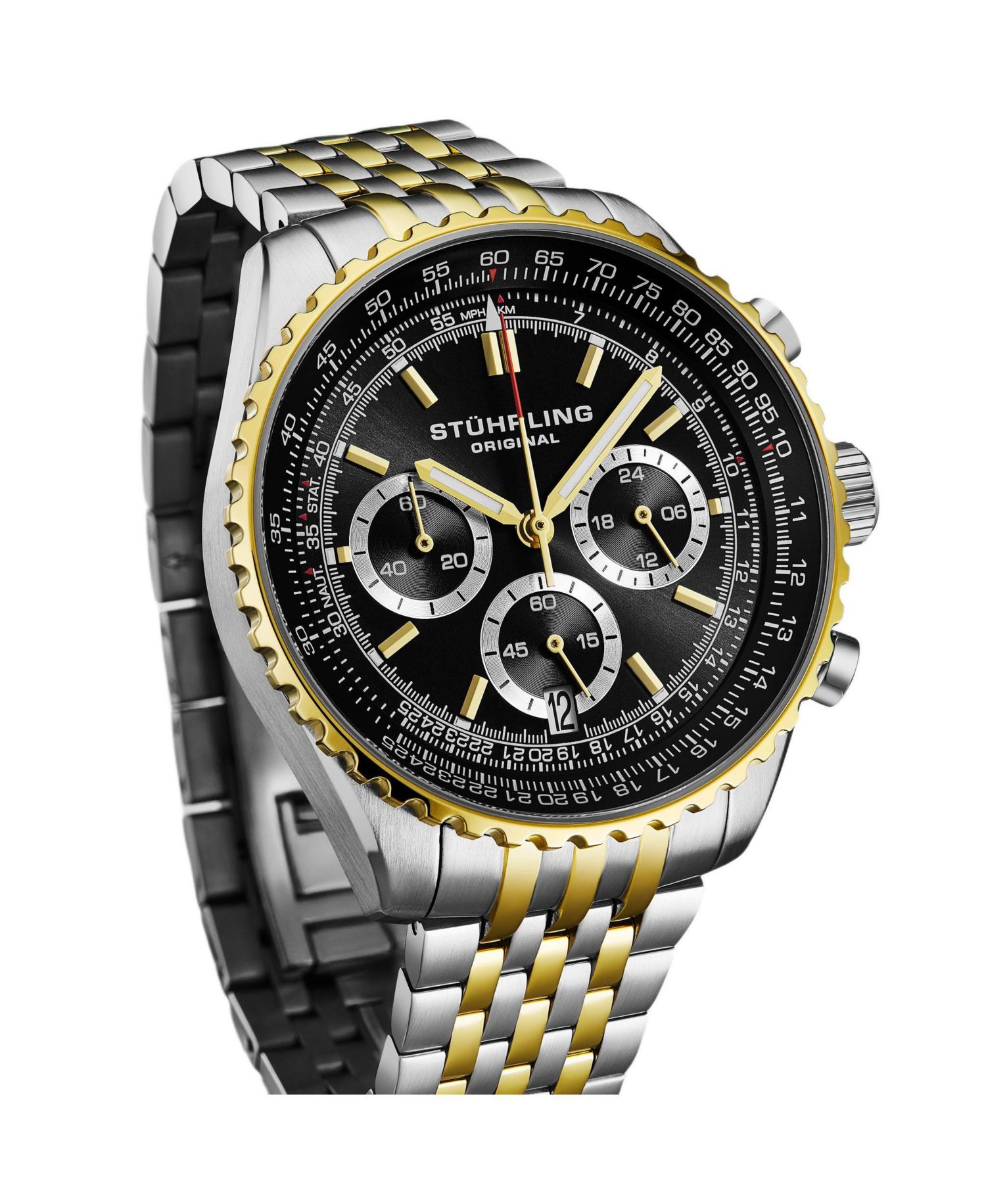 Men s 1010B Quartz Chronograph Watch, 42mm Stainless Steel Case, Steel Bracelet