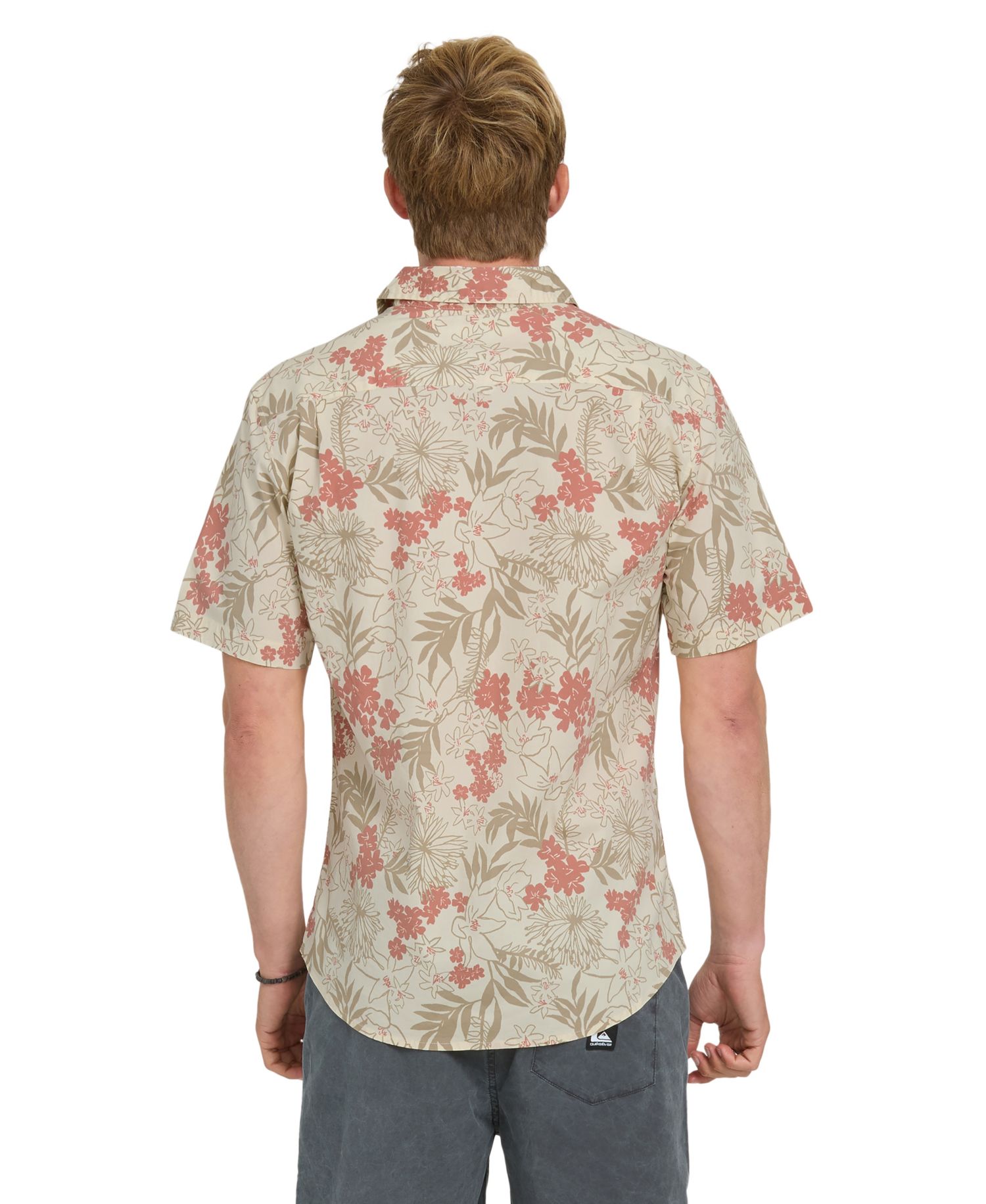 Men's Tropical Floral Print Short-Sleeve Shirt