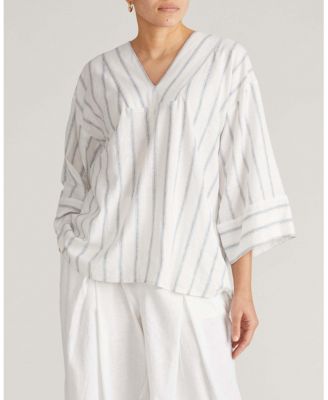 Plus Size Elio V-Neck Linen Top