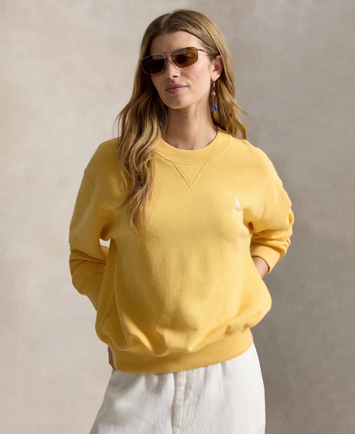 Polo Ralph Lauren Women's Island Fleece Crewneck Long-Sleeve Sweatshirt