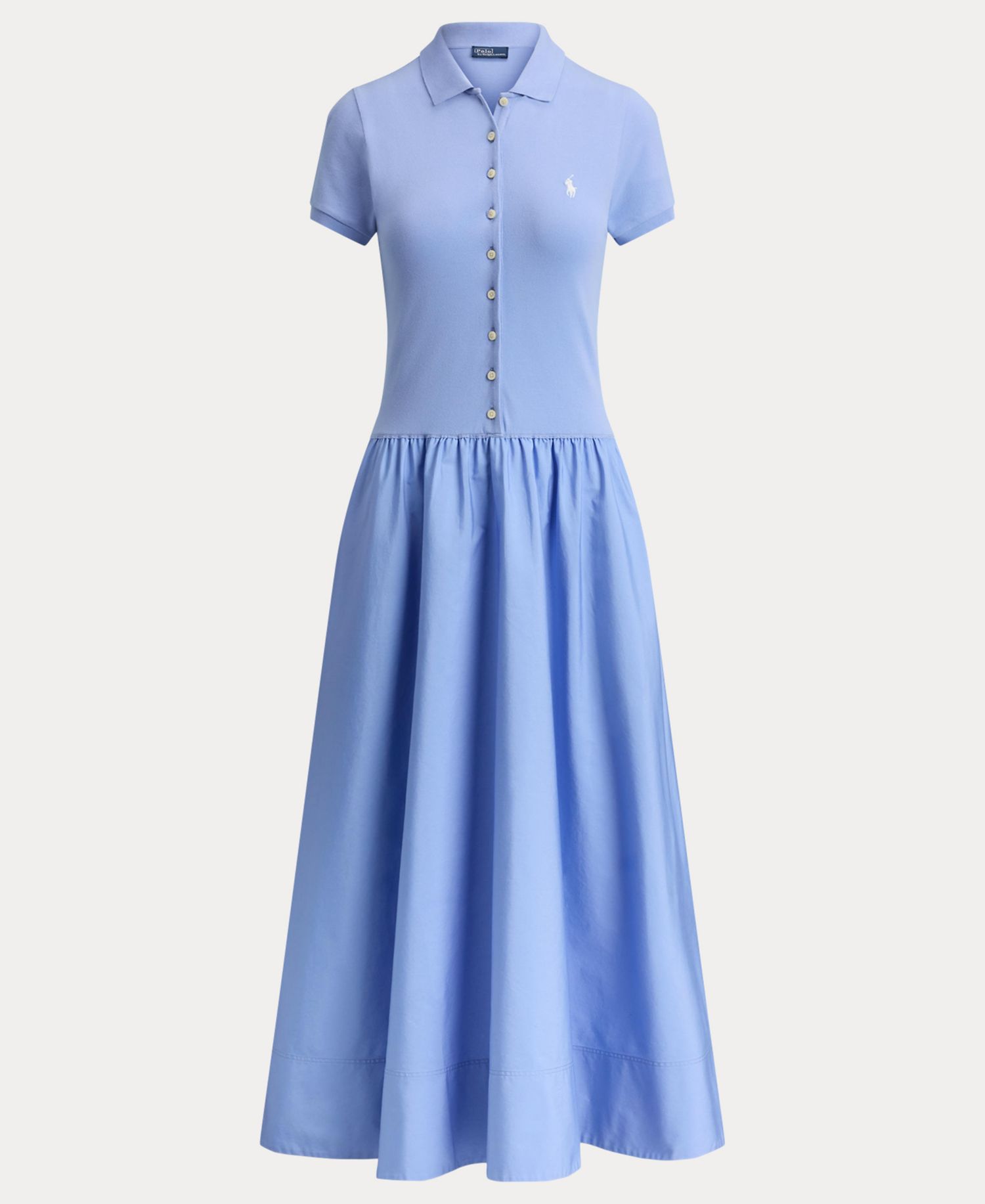 Women's Hybrid Mesh Polo Collar A-Line Dress