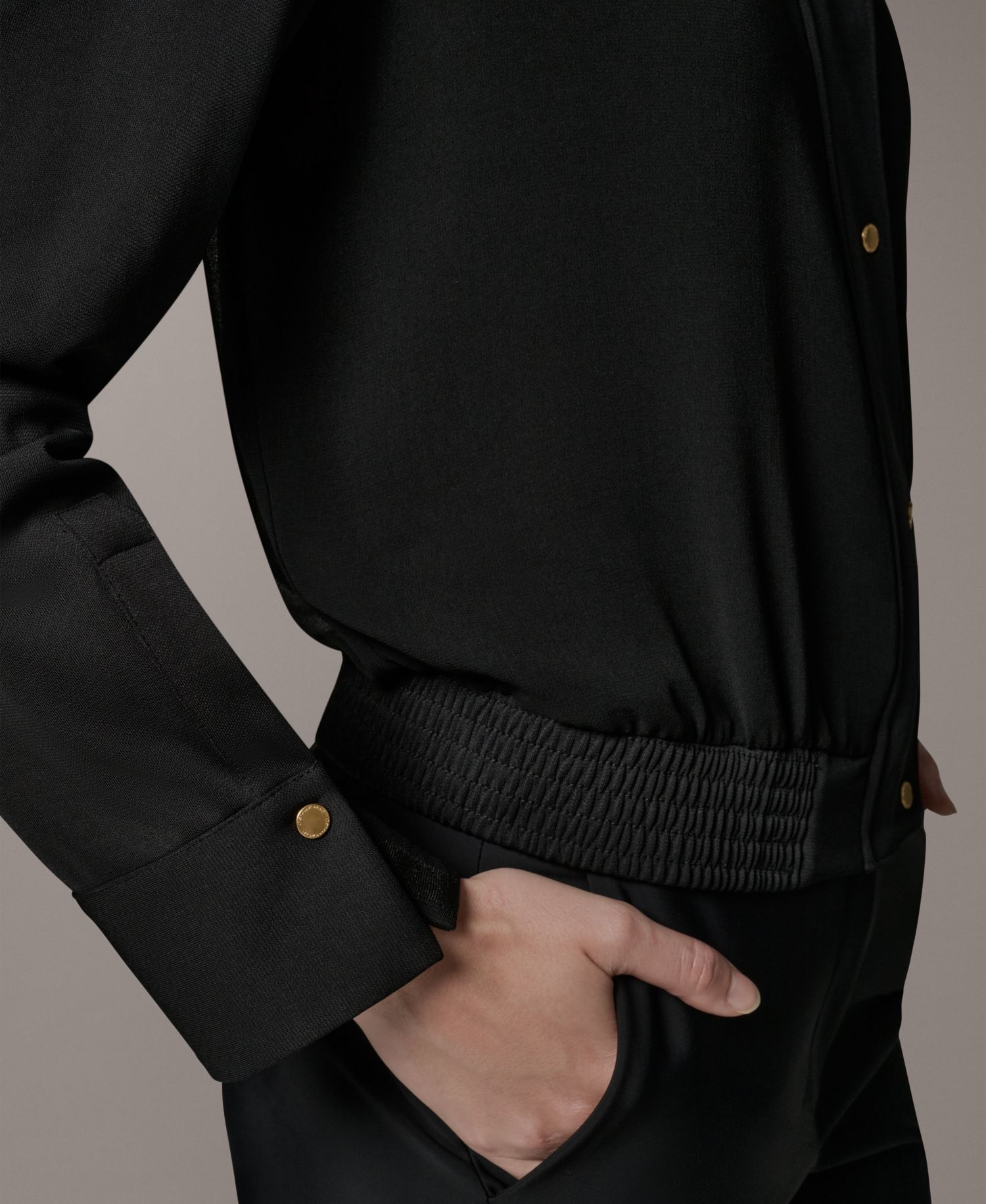 Petite Mix Media Zipper Jacket