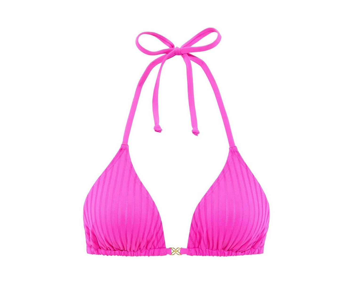 Women's Floral Print Ribbed Everyday Comfort Triangle Bikini Top