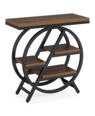 4 Tier End Table with Storage Shelves for Small Spaces