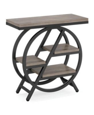 4 Tier End Table with Storage Shelves for Small Spaces