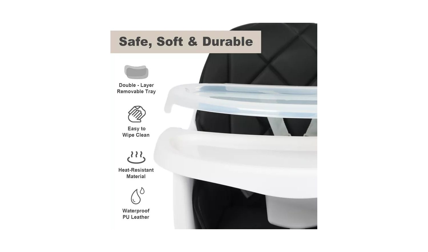 7-in-1 Convertible Baby High Chair with Removable Tray and 5-Point Harness