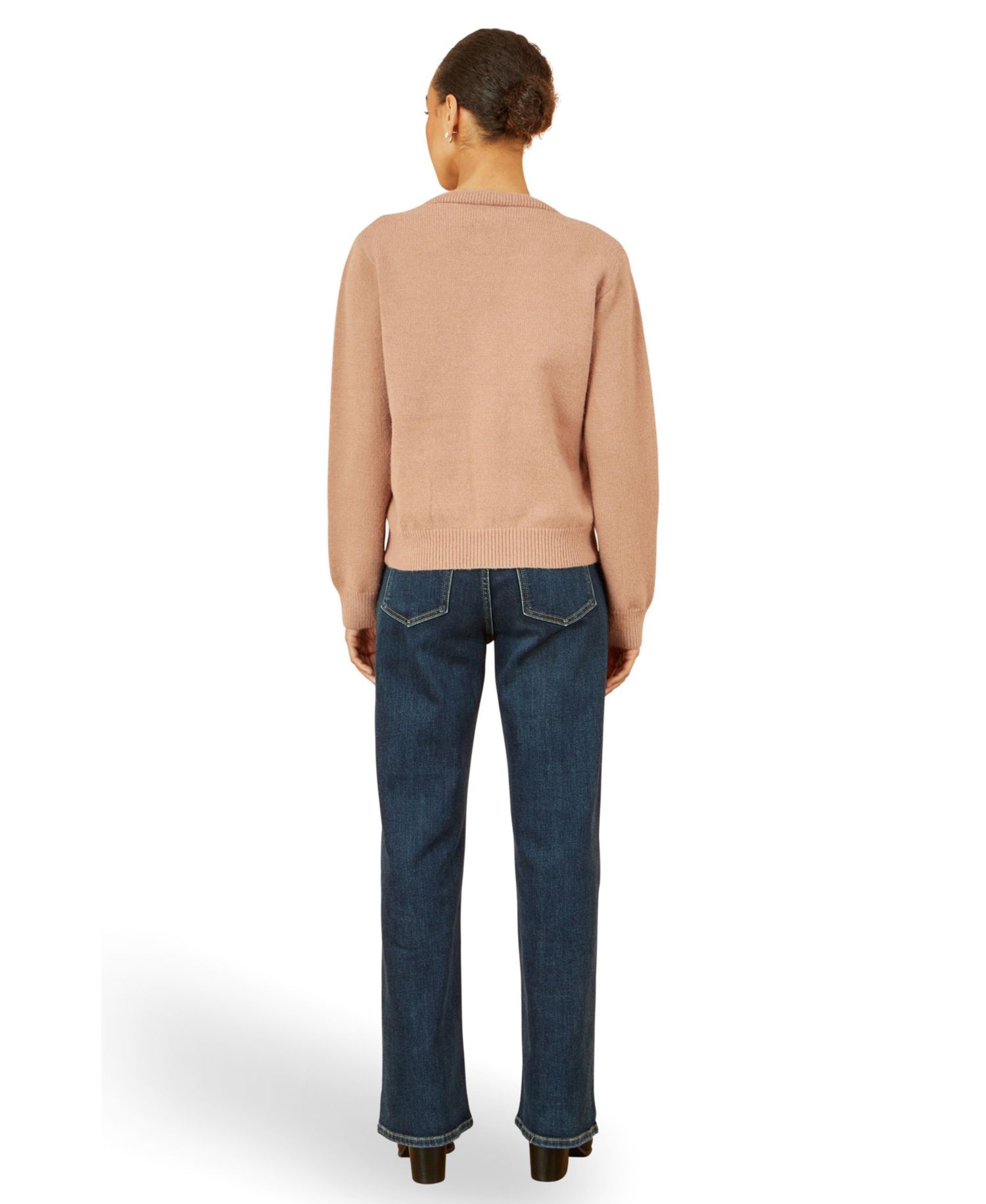 Women's Floral Embroidered Relaxed Fit Cardigan