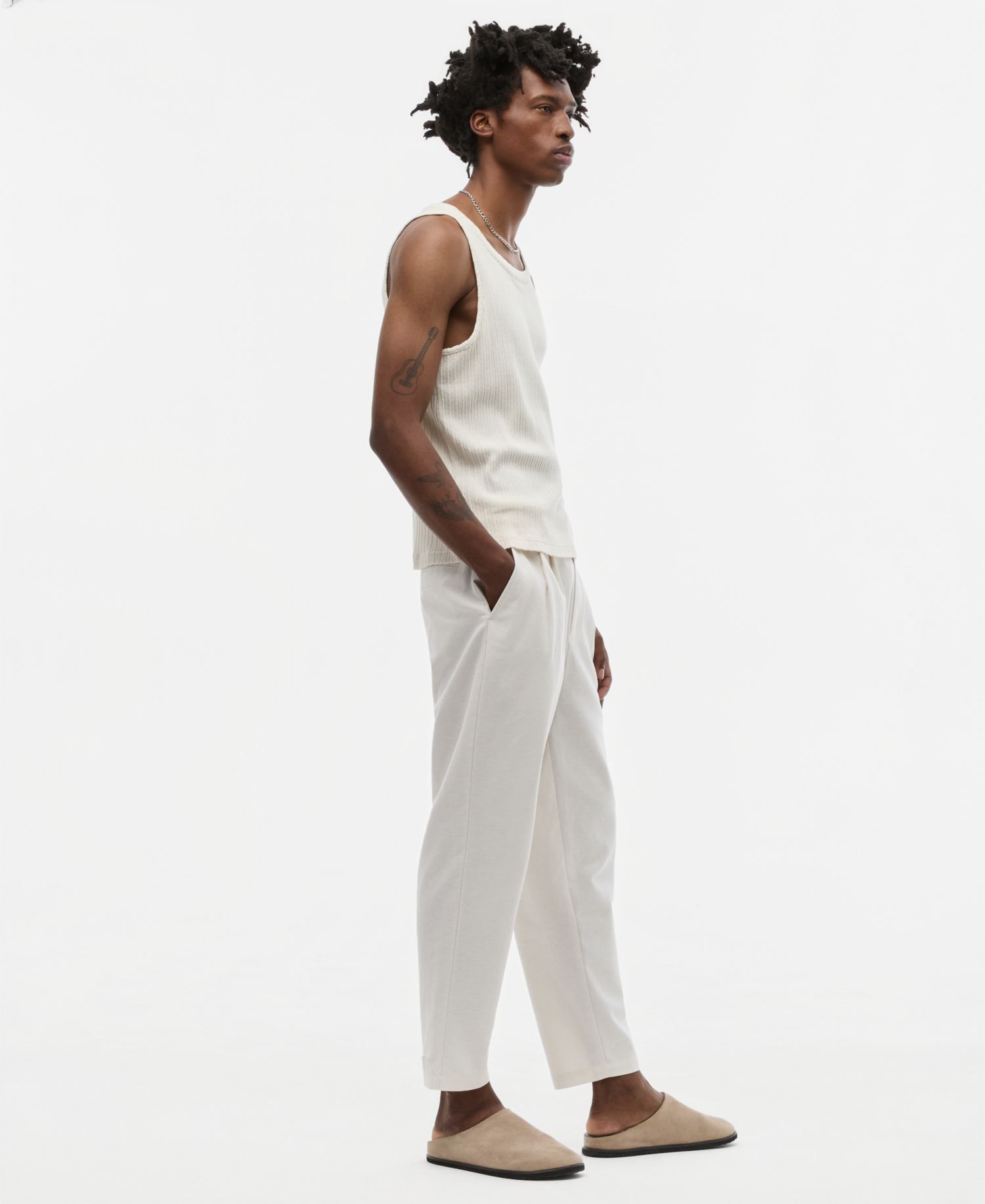 Men's Relaxed-Fit Oxford Linen-Blend Pants