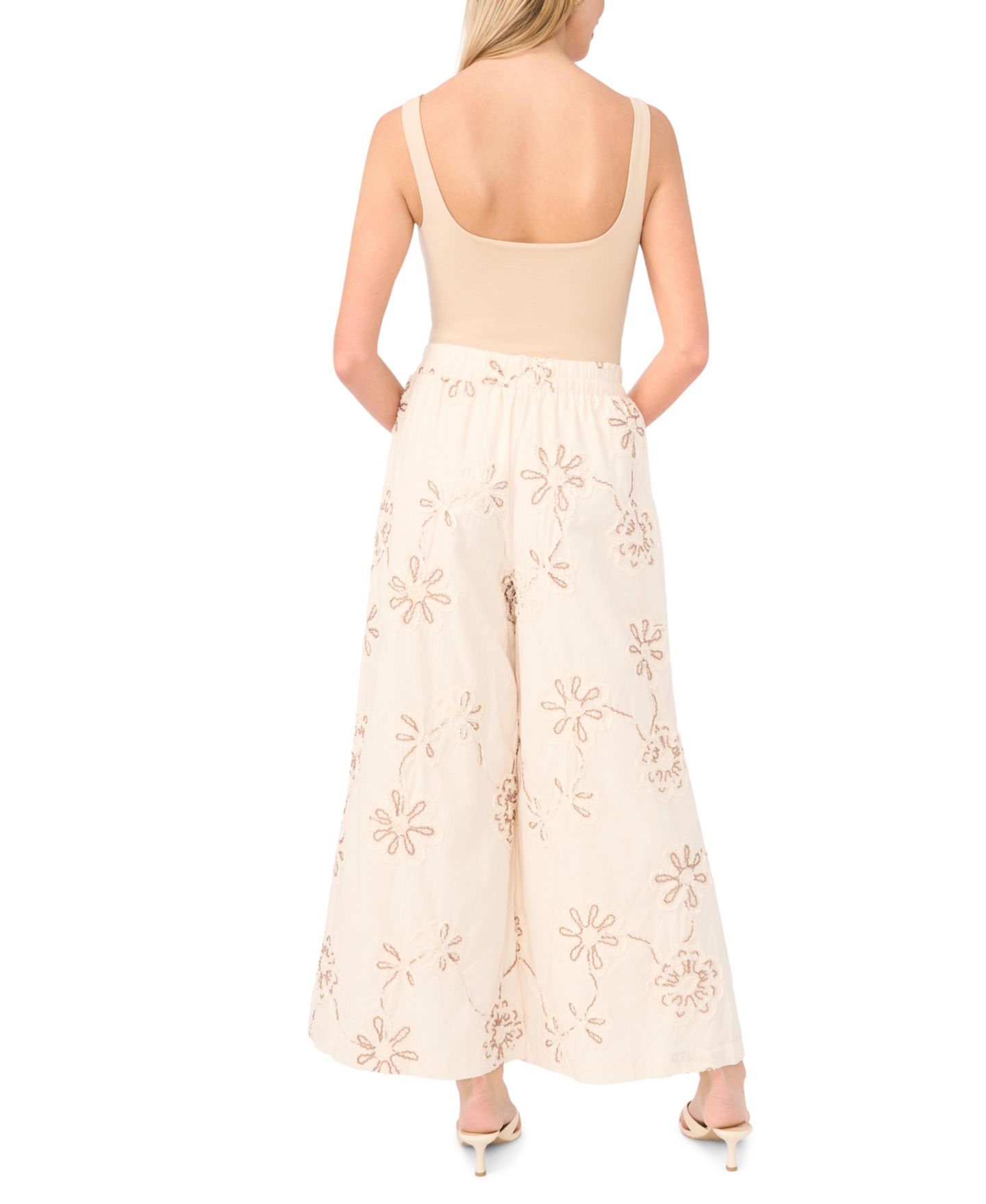 Женские брюки Vince Camuto Angled-Hem Elastic-Waist, цвет: Слоновая кость — фото 4