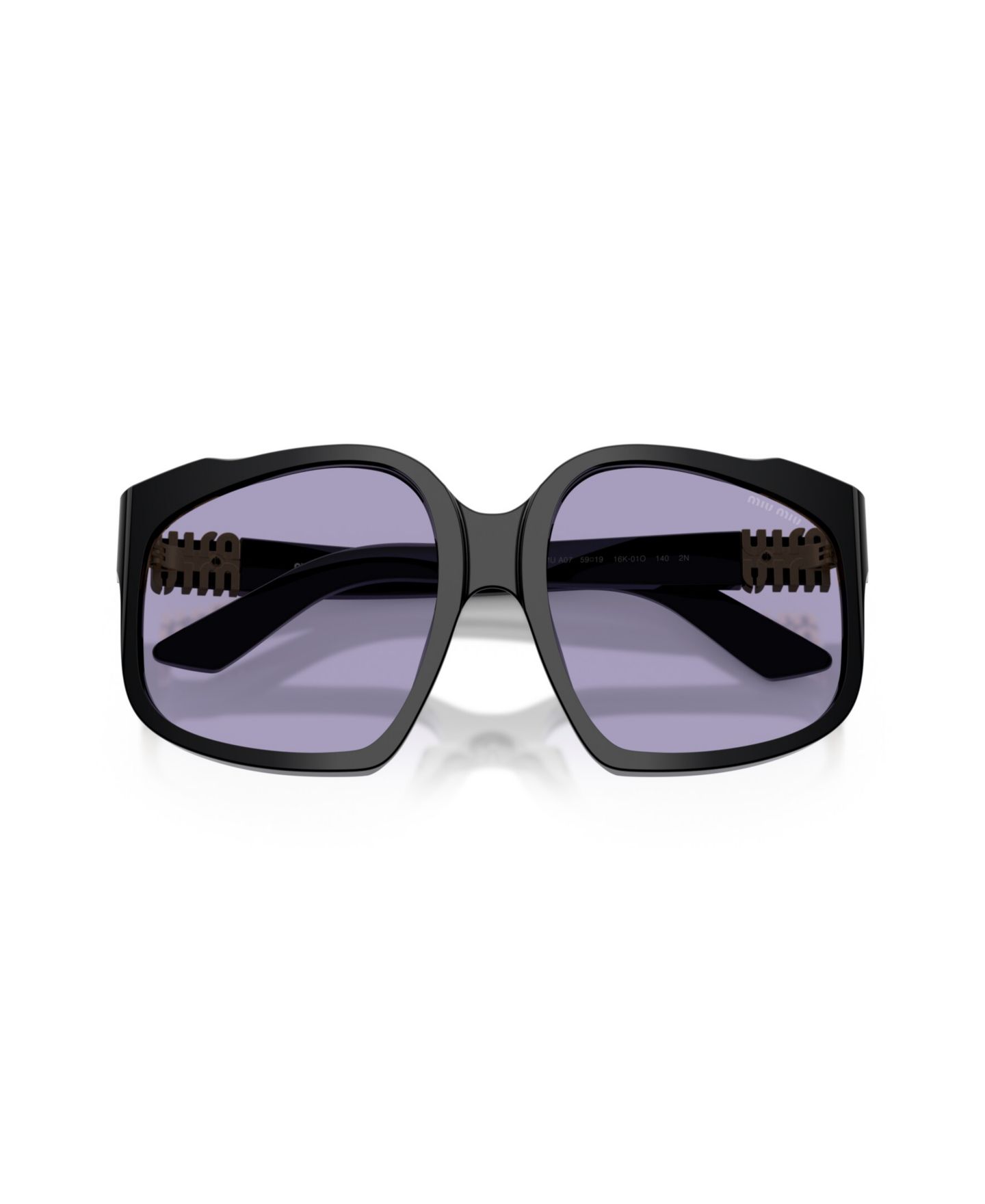 Женские солнцезащитные очки MIU MIU Geometric Sunglasses, MU A07S, цвет: Чёрный — фото 5