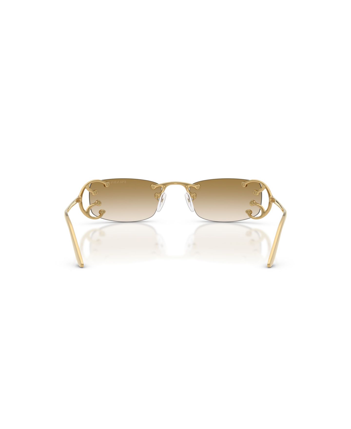 Женские солнцезащитные очки PRADA Rectangle Sunglasses, PR C57S, цвет: Oro Pallido Nouveau — фото 4