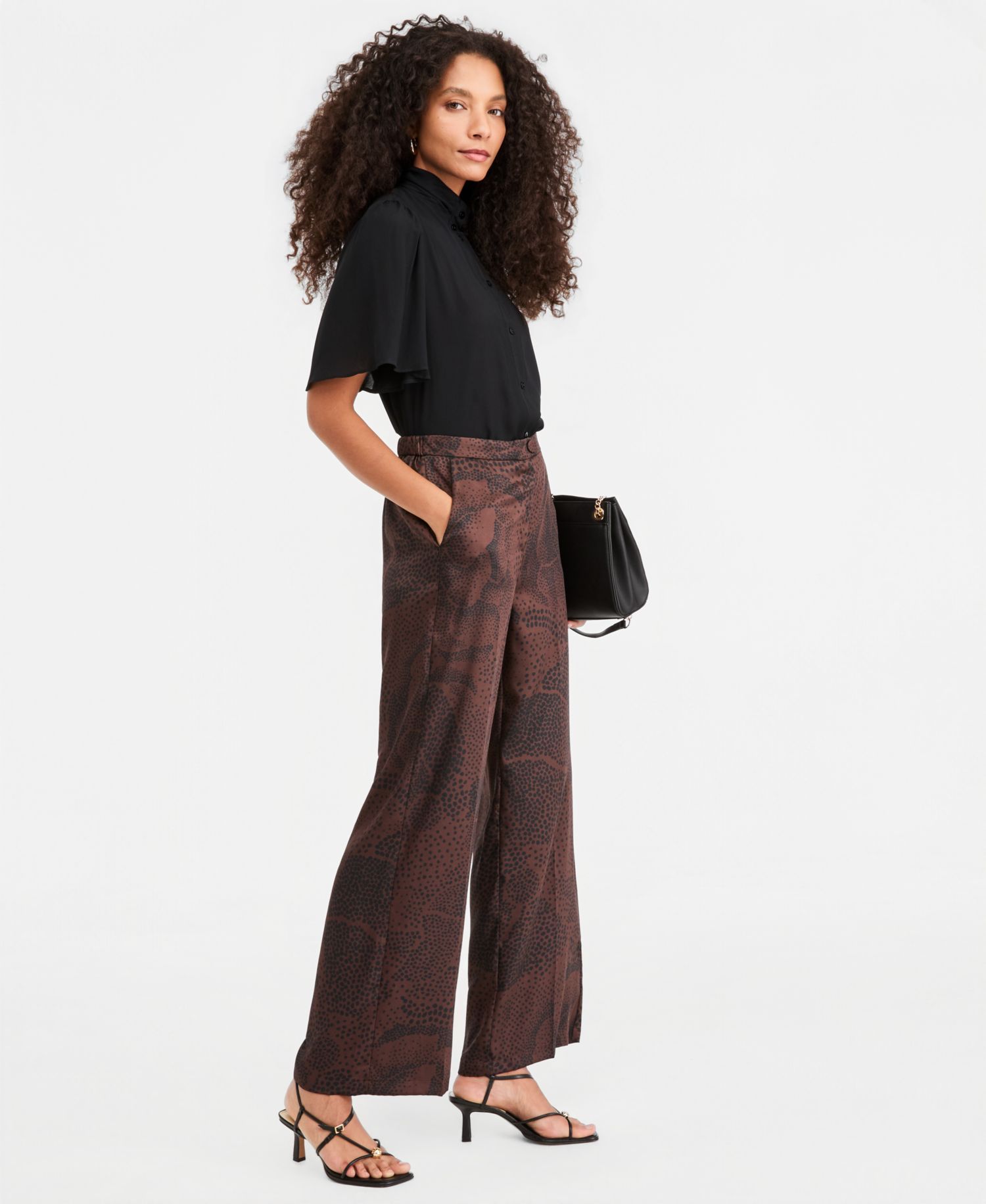 Women's Emmunigeno Printed Straight-Fit Wide-Leg Pants