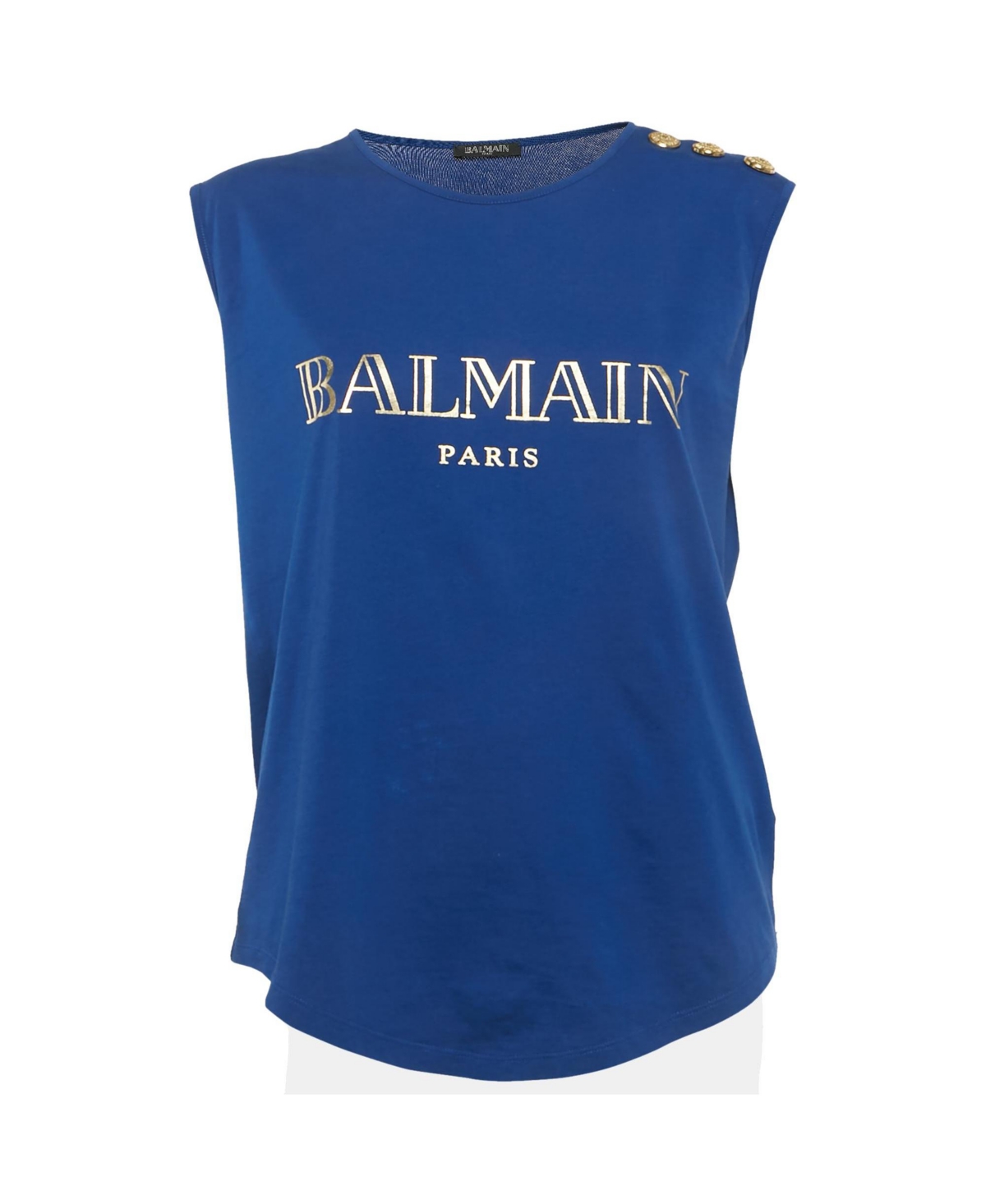 Pre-Owned Balmain Women's Logo Print Cotton Tank Top