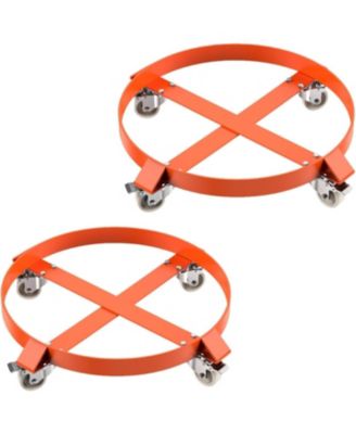 2 Pack 55 Gallon Drum Dolly 1000 lb Capacity Heavy Duty Barrel Dolly with Steel Frame 4 Swivel Casters Industrial Drum Cart