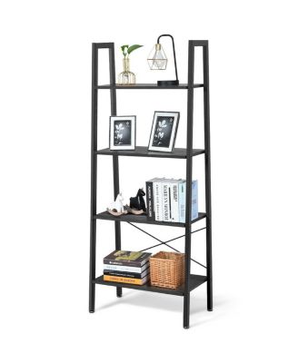 4-Tier Ladder Shelf Ladder Bookcase Bookshelf Display Rack Plant Stand