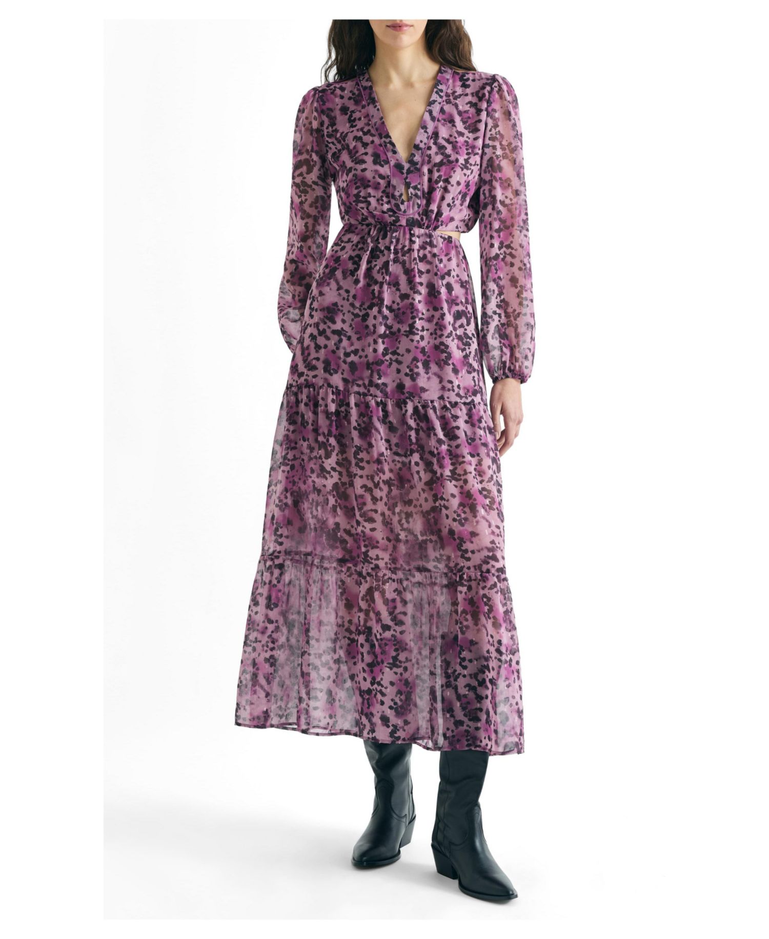 Women's Midi Dress Print Slits