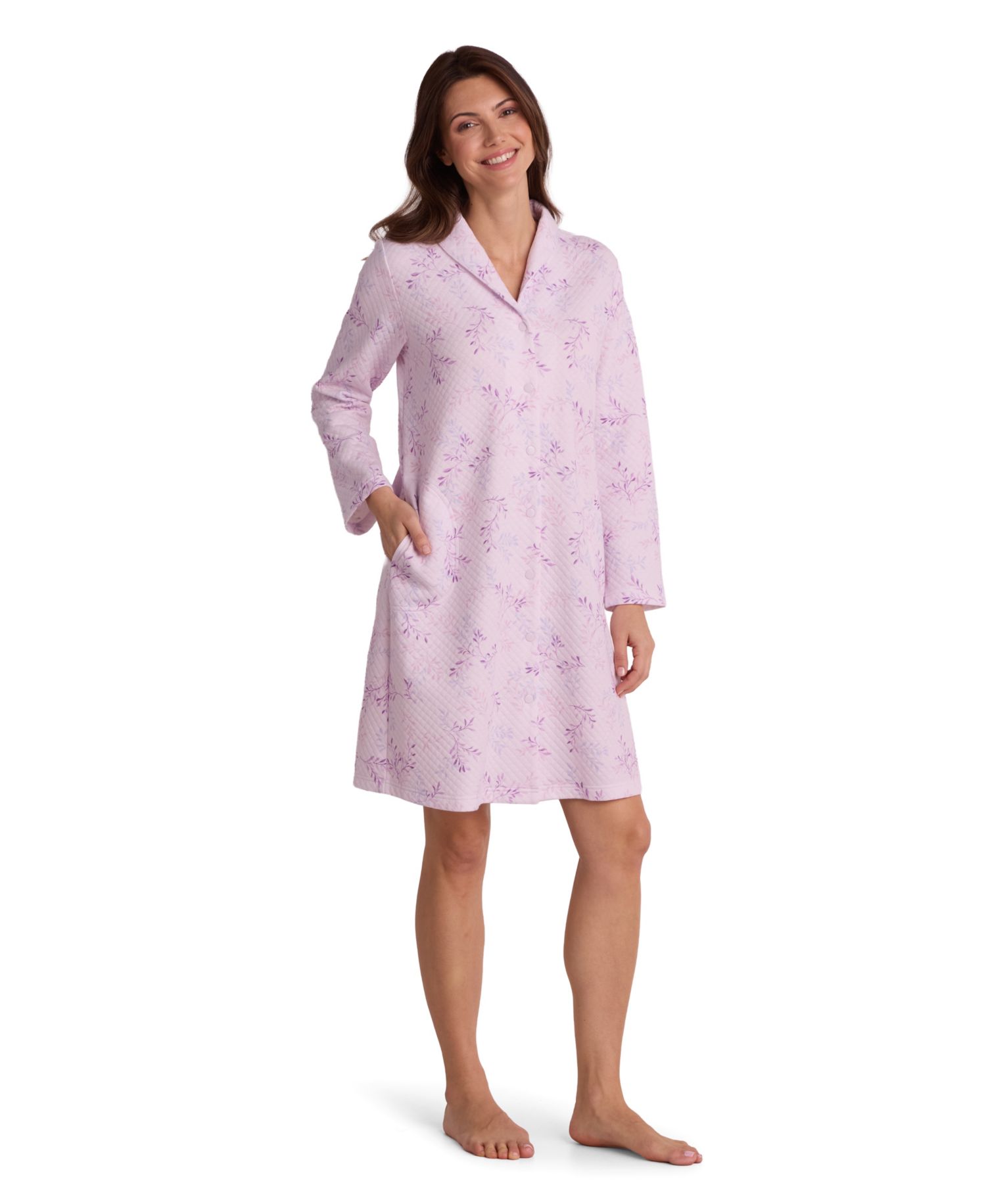 Women's Long-Sleeve Printed Short Grip Robe