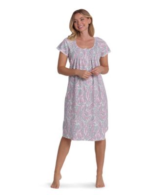 Women's Short-Sleeve Printed Short Gown