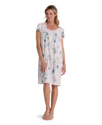 Petite Short-Sleeve Printed Short Gown