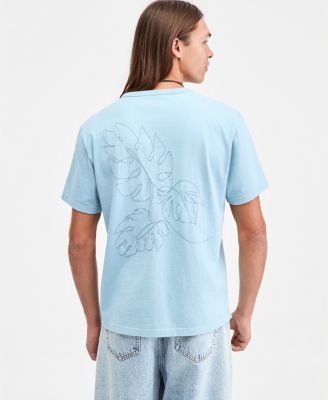 Men's Tropical Leaf Embroidered T-Shirt