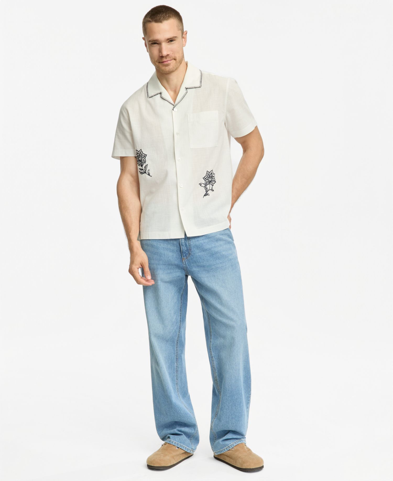 Men's Nicholas Embroidered Camp Shirt