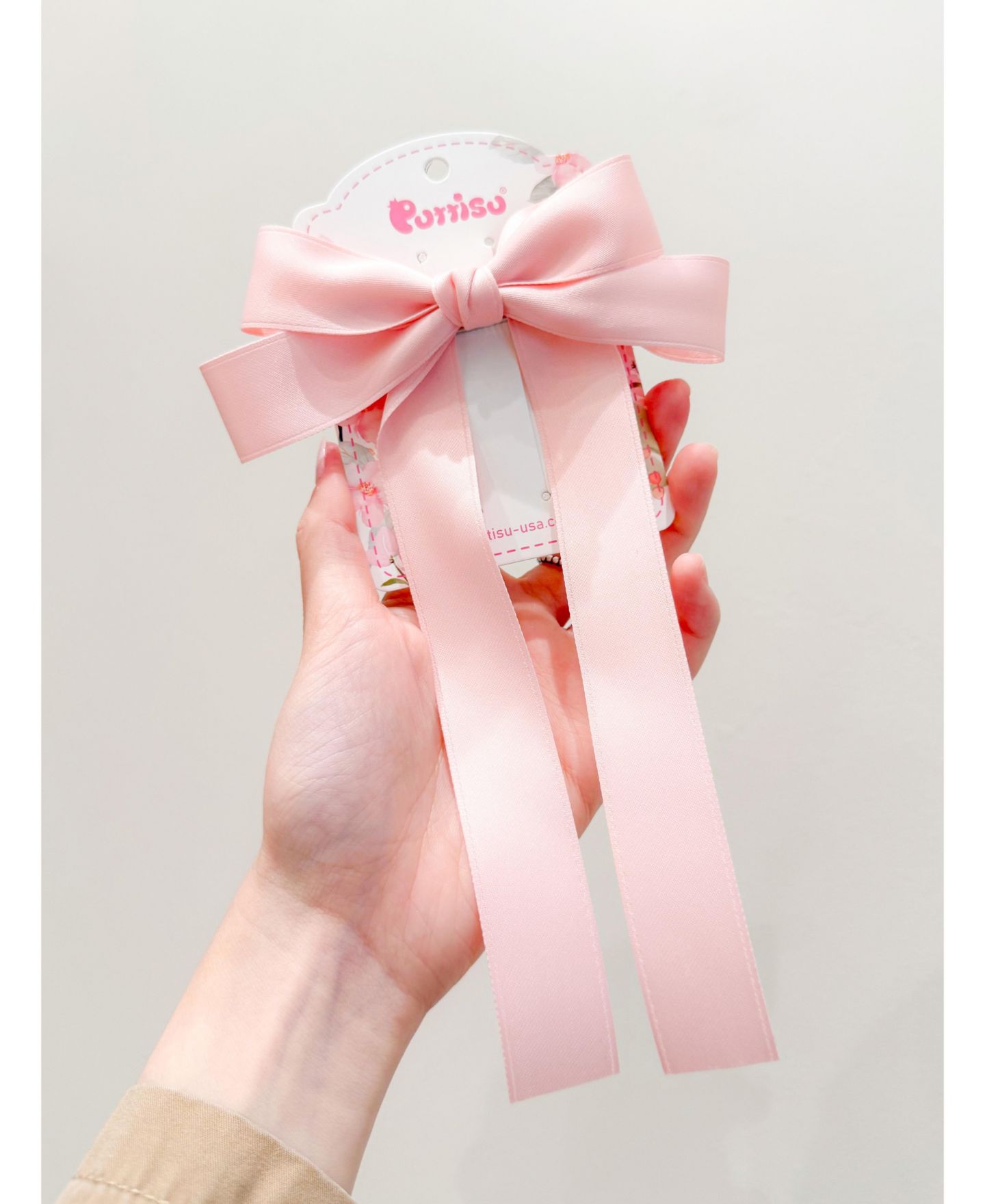 Аксессуары для волос Puttisu Classic Long Ribbon Bow Clip Gift Set для девочек, цвет: Пудровый розовый — фото 6