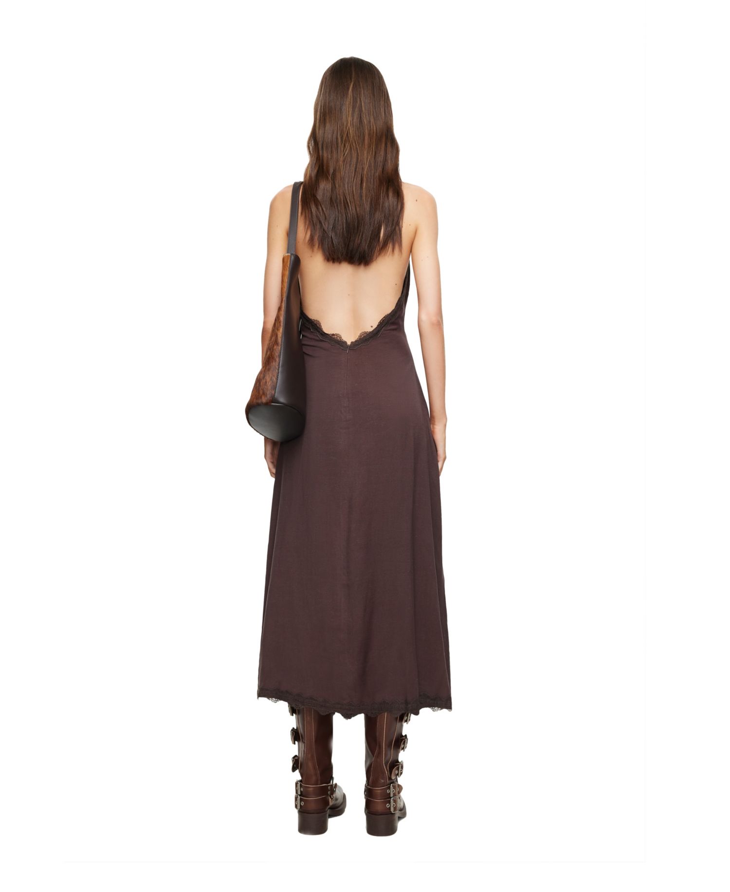 Women's Linen Sleeveless Halter Dress