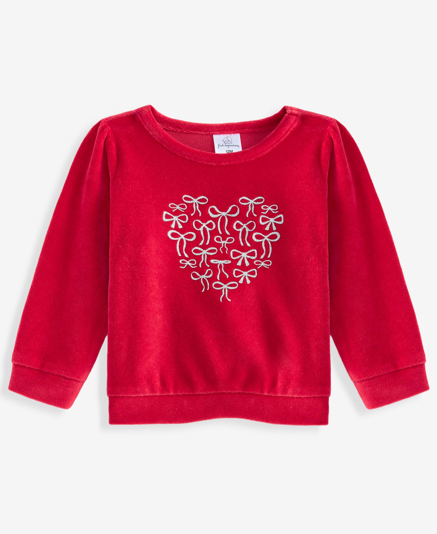 Baby Girls' 3M-24M Mix & Match Long-Sleeve Bows Heart Velour Top