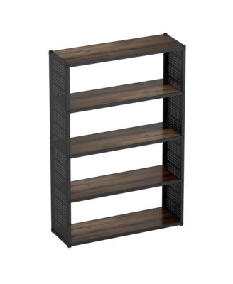 5-Shelf Heavy-Duty Adjustable Garage Storage Shelving with Side Pegboards, Black (47.2 in. W x 71.1 in. H x 15.7 in. D