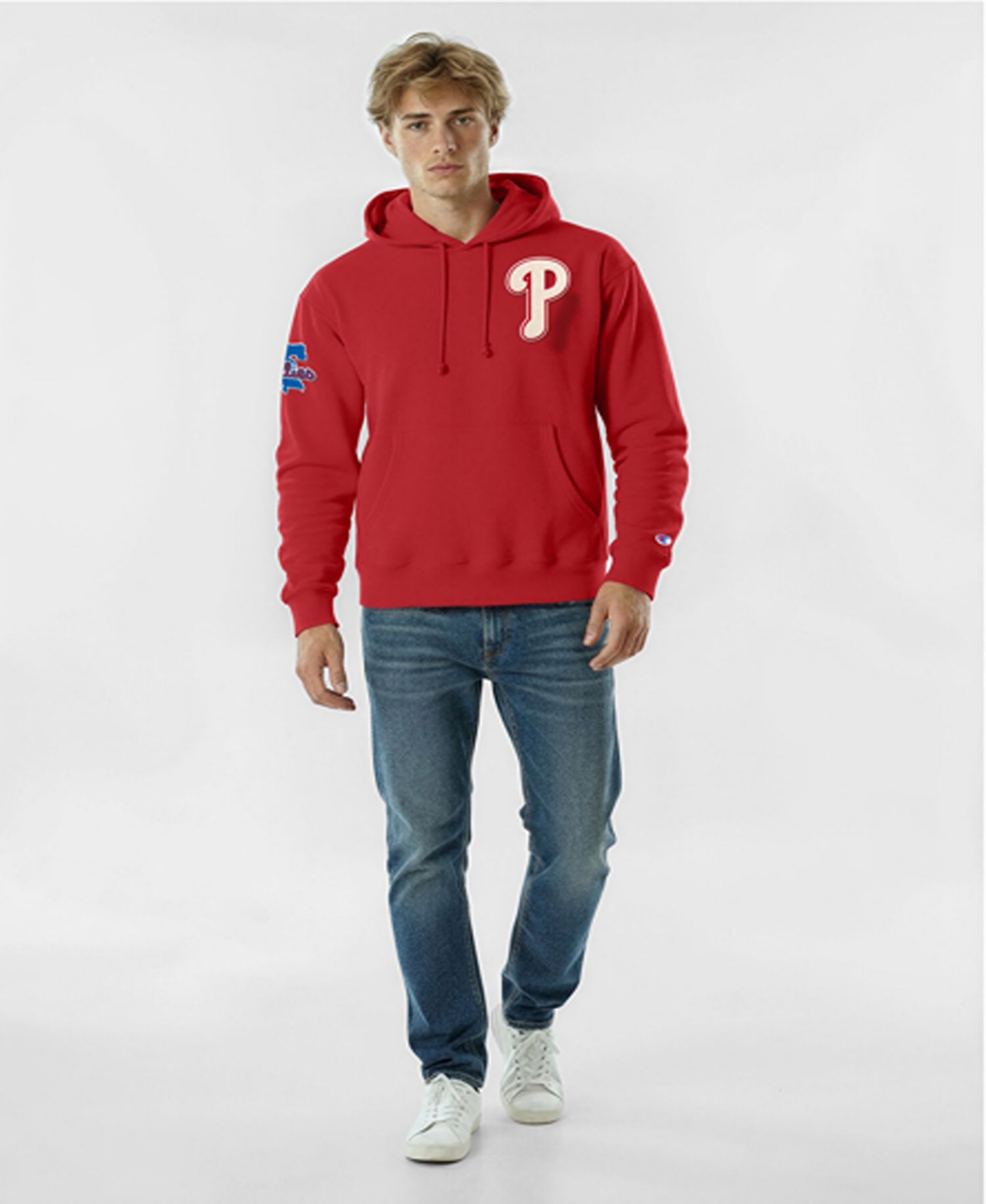Men's Red Philadelphia Phillies Reverse Weave Chenille Hoodie
