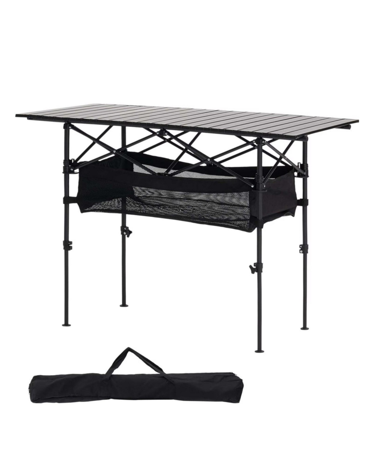 Yiortwo Folding Portable Camping Table, Aluminum Roll Up Picnic Table with Storage Bag