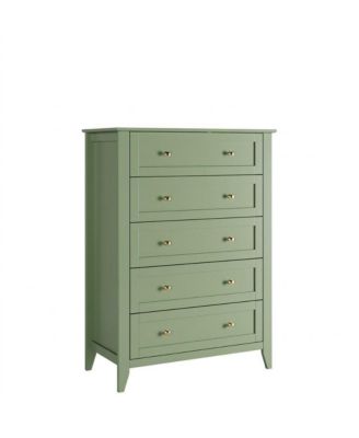 5 Drawer Dresser for Bedroom, Dresser with Deep Drawers and Metal Knobs, Tall Modern Wooden Chests of Drawers for Entryway, Hallway
