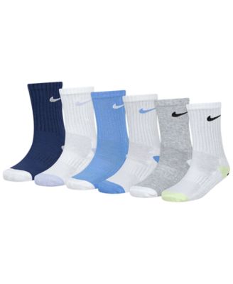 Boys' and Girls' 4-7 Smiley Dri-Fit Crew Socks, 6-Pack