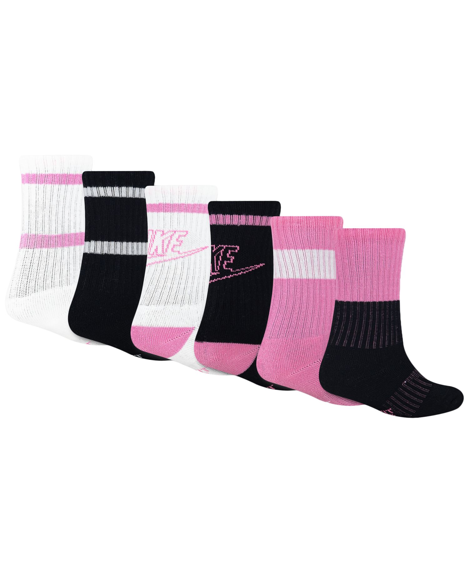 Boys' and Girls' 4-7 Retro Crew Socks, 6-Pack