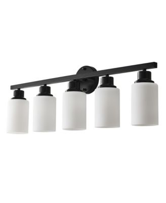 5-Light Matte Wall Lamps with White Glass Shades (No Bulbs) Sconce Lighting for Bedroom Living Room