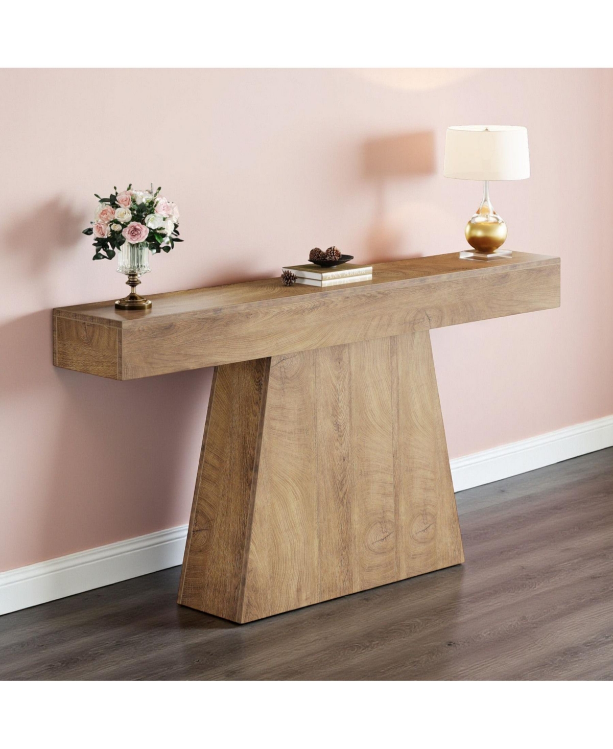 Slickblue 63" Farmhouse Console Table with Trapezoid Base
