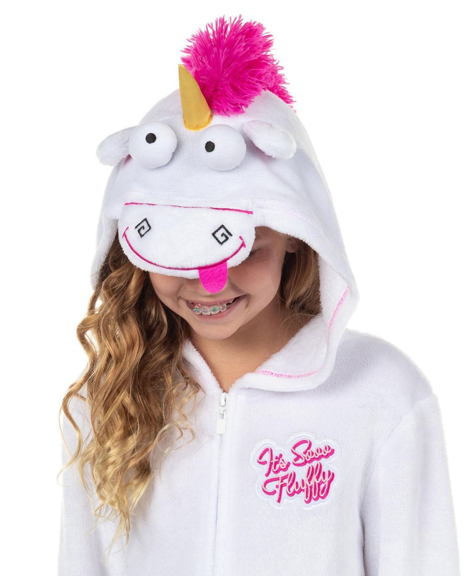 Minion Girls' 4-16 Fluffy Unicorn Costume Unions Suit One Piece Pajama Outfit For Kids