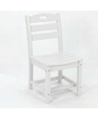2 Pack HDPE Outdoor Dining Chairs, Patio Armless Dining Chairs for Deck Porch Backyard