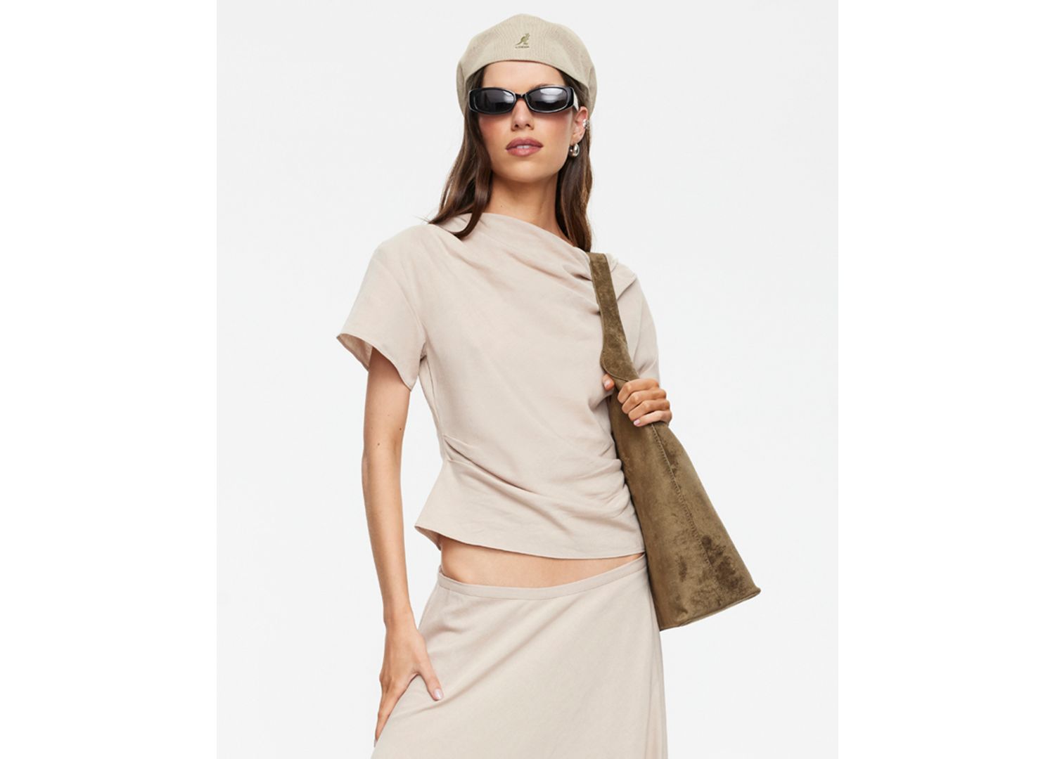 Women's Linen Halcyon Short-Sleeve Asymmetric Top