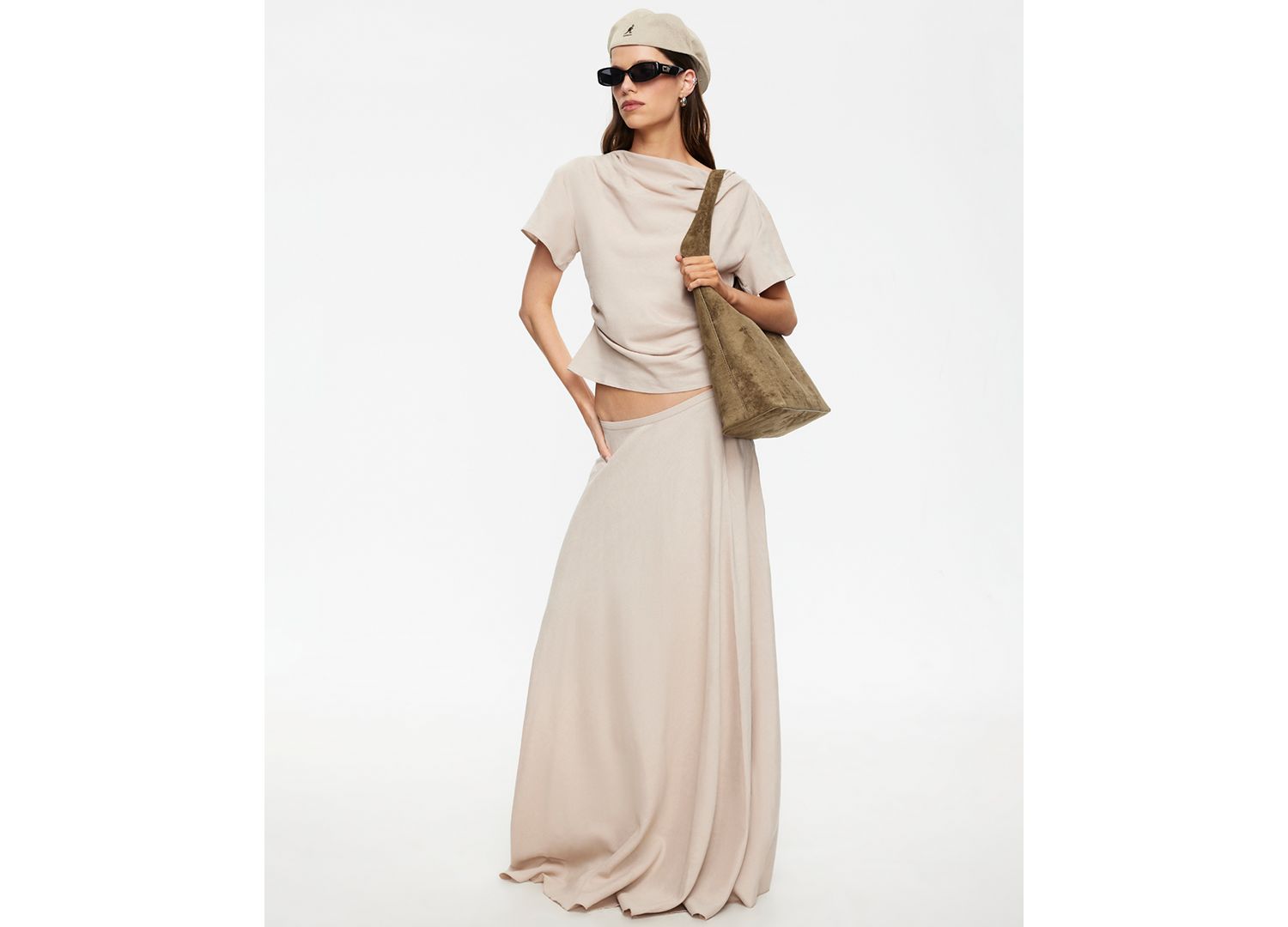 Women's Linen Halcyon Zippered Maxi Skirt