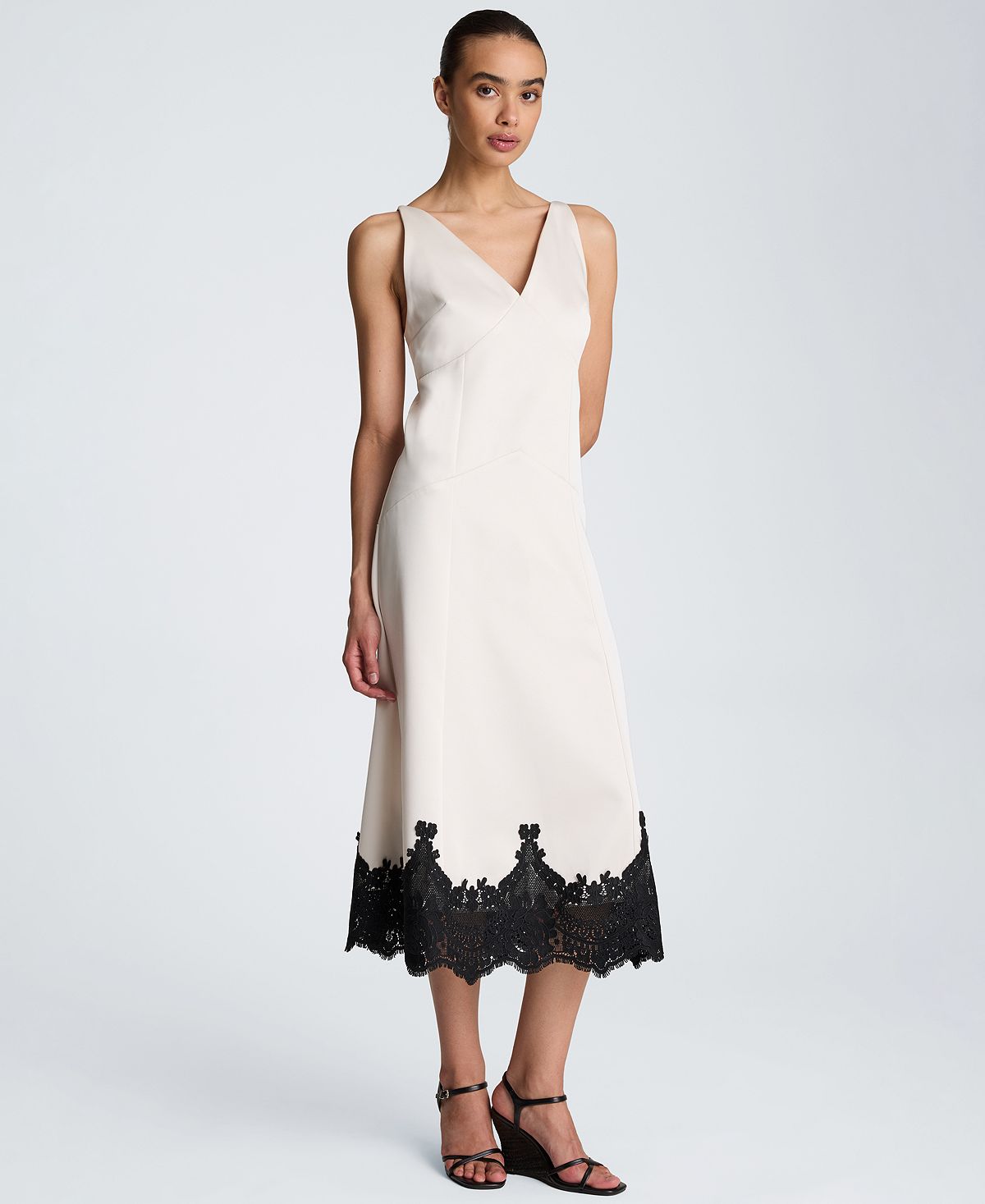 Kenneth Cole Women's Sleeveless V-Neck Midi Dress view 2 — MAYCSS fashion products