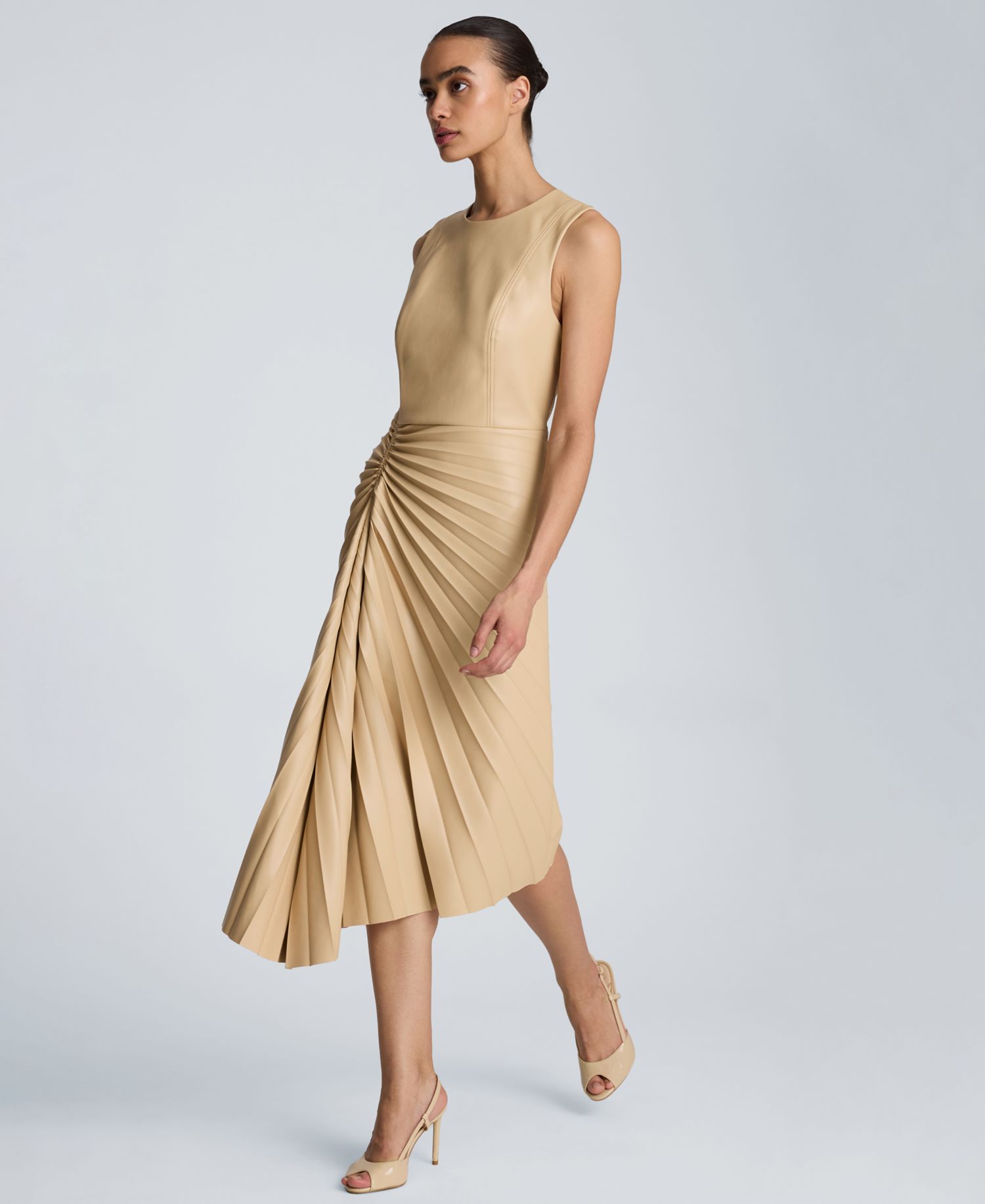Women's Sunburst Pleated Midi Dress