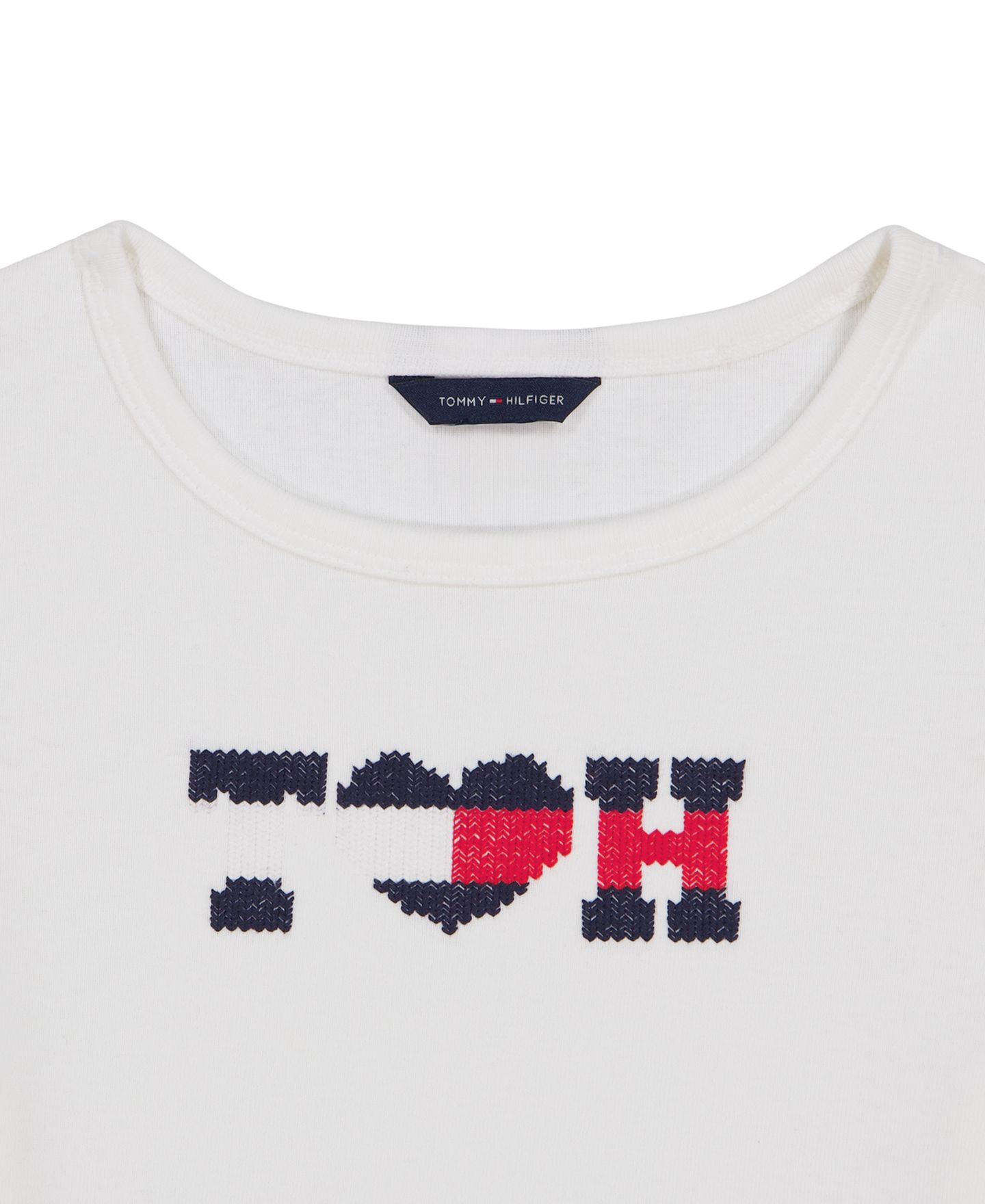 Футболка Tommy Hilfiger Embroidered Short-Sleeve для девочек, цвет: Белый — фото 7