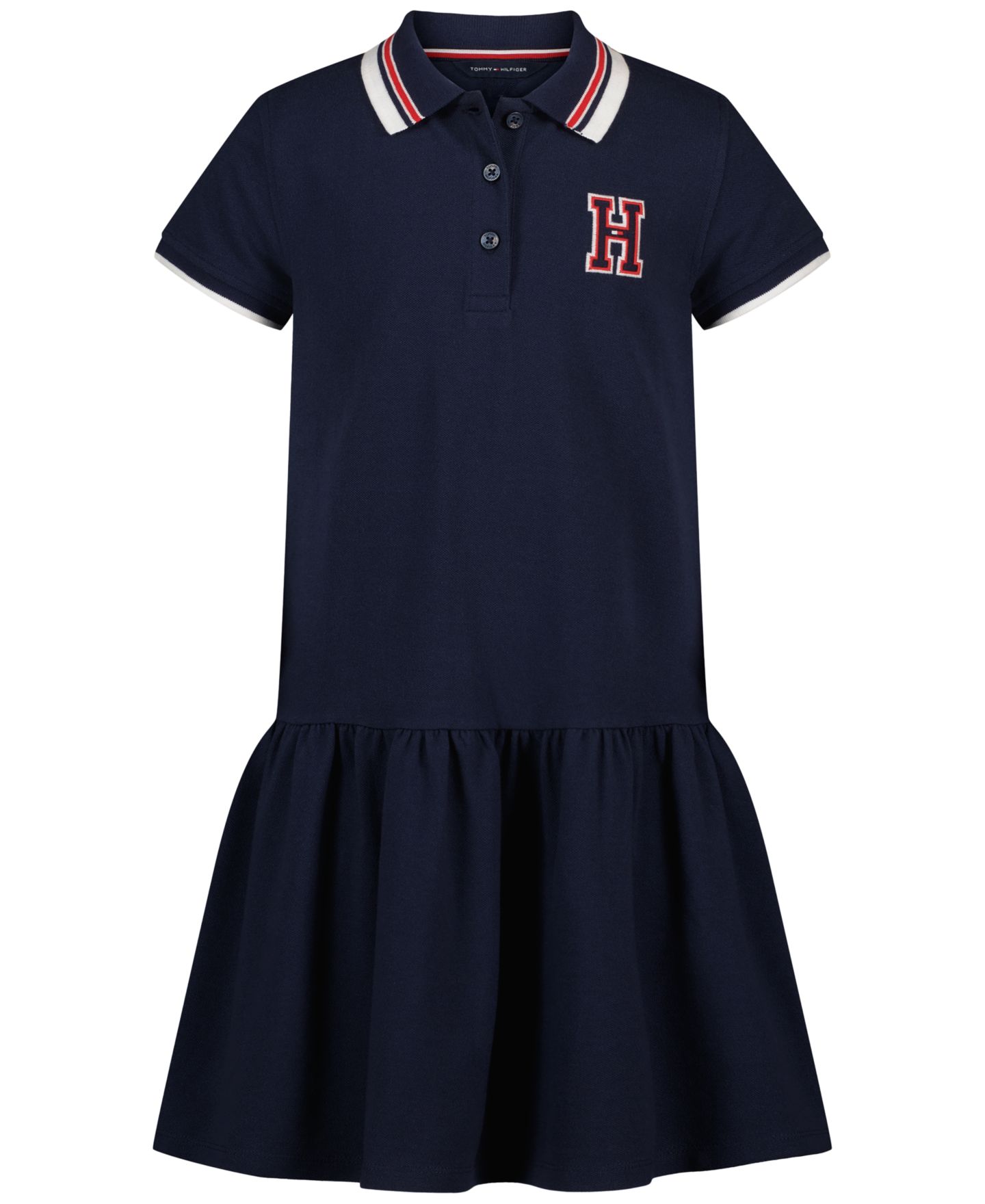Платье Tommy Hilfiger Short-Sleeve Polo Dress для девочек, цвет: Тёмно-синий — фото 5