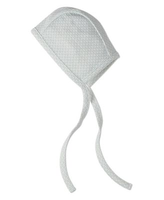 Baby Girls "Allover Abstract Print" 100% Cotton Pointelle Knit Bonnet