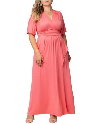 Women's Plus Size Indie Flair Maxi Dress with Kimono Sleeves