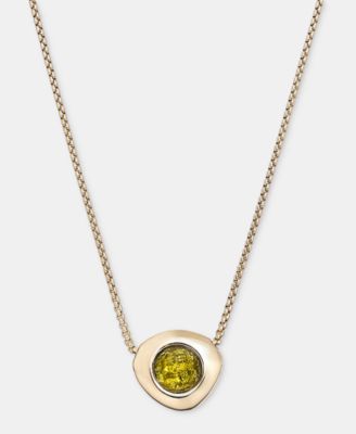 Stone Pebble Pendant Necklace, 16" + 3" extender