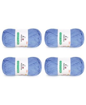 Cotton Yarn for Crocheting - 4 Skeins, 50g Each, Soft Crochet Yarn for Baby Clothes, Scarves and More