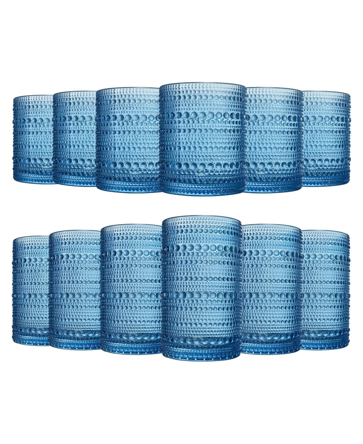 The Wine Savant Hobnail Beaded Highball Tumbler Glasses, Set of 12