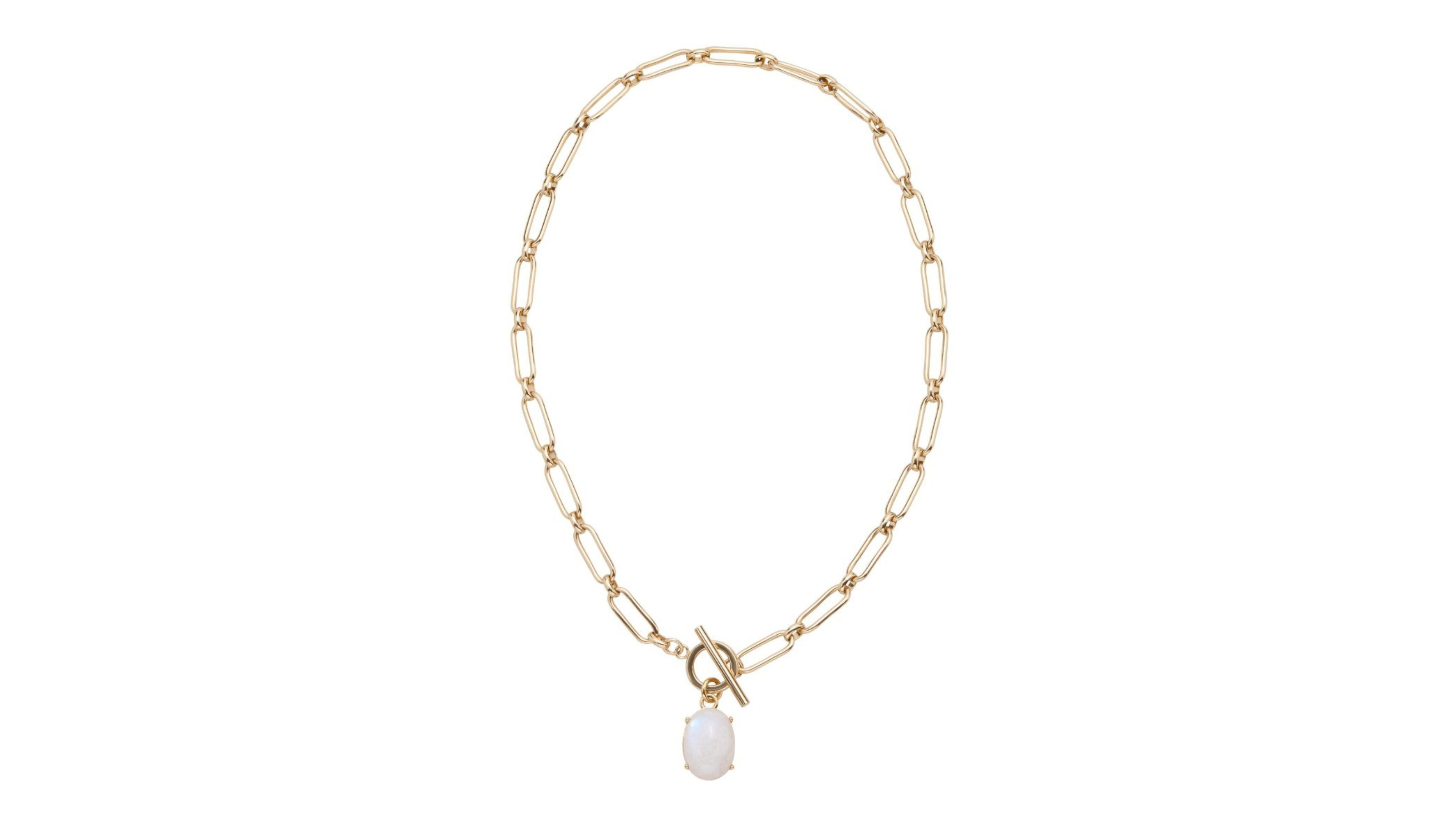 St. Moran Gold Moonstone Toggle Luli Necklace